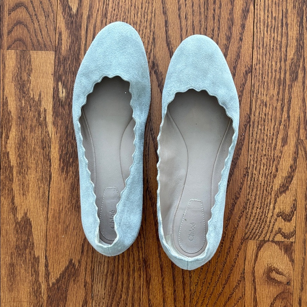 Chloe Lauren flats in elephant grey suede, size 38
